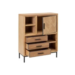 Vaisselier 1 Porte 3 Tiroirs Bois/Métal - KIPSE -Pas Cher Mobiliora Magasin meuble de cuisine 17788291