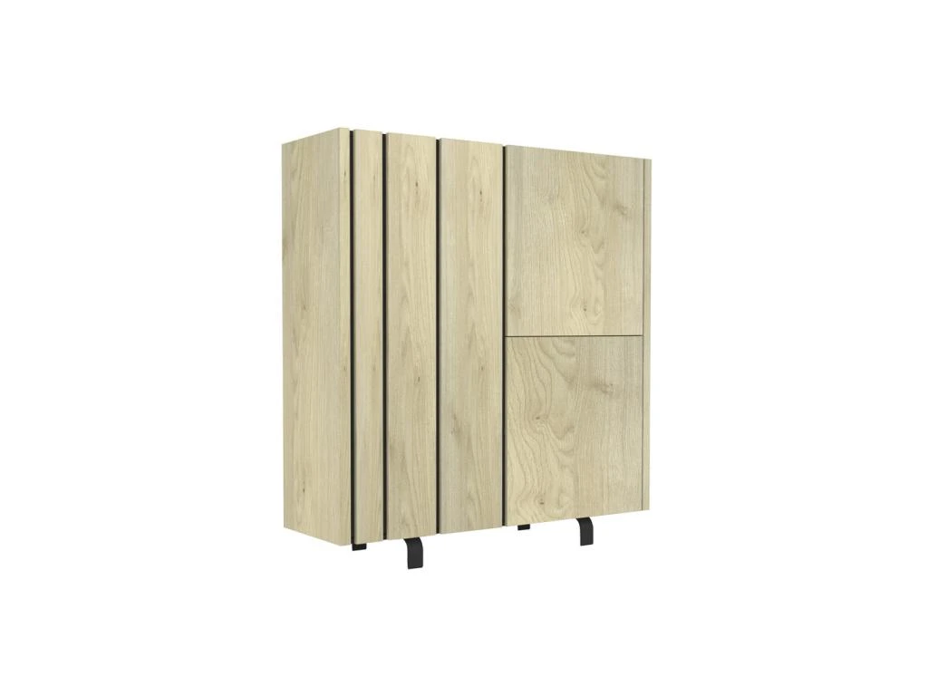 Vaisselier 3 Portes Chêne Clair/Ardoise N°1 - FOREST 3 Vaisselier 3 Portes Chêne Clair/Ardoise N°1 - FOREST