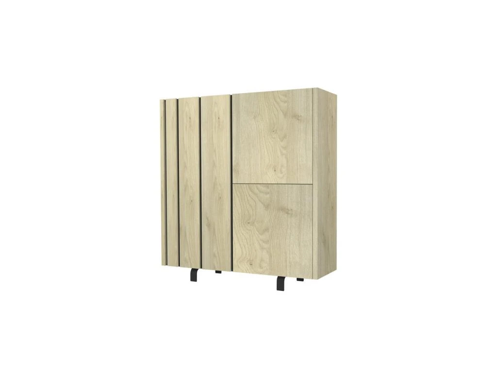 Vaisselier 3 Portes Chêne Clair/Ardoise N°1 - FOREST 5 Vaisselier 3 Portes Chêne Clair/Ardoise N°1 - FOREST – Image 3