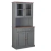 MELINA - Buffet Vaisselier 4 Portes 2 Tiroirs Coloris Gris -Pas Cher Mobiliora Magasin meuble de cuisine 22165079