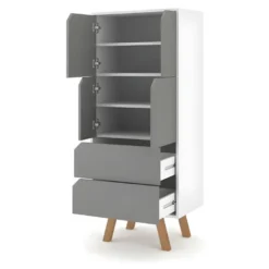 Vaisselier Design AOMORI 2 Tiroirs, 4 Portes, Coloris Blanc Et Gris Mat 8 Vaisselier Design AOMORI 2 Tiroirs, 4 Portes, Coloris Blanc Et Gris Mat -Pas Cher Mobiliora Magasin meuble de cuisine 9543807