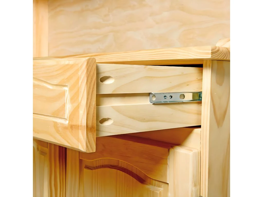 STAN - Buffet Vaisselier 5 Portes 3 Tiroirs Bois Massif 6 STAN - Buffet Vaisselier 5 Portes 3 Tiroirs Bois Massif – Image 4