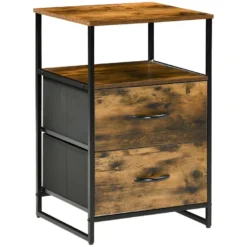 Meuble De Rangement Industriel ALICANTE Bois Et Noir