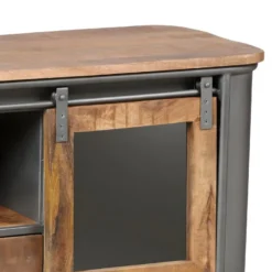 PALISSO - Meuble TV 2 Portes Bois Et Acier Patiné 7 PALISSO - Meuble TV 2 Portes Bois Et Acier Patiné -Pas Cher Mobiliora Magasin meuble tv 10000645