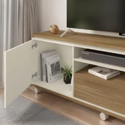 Meuble TV 65 Pouces 2 Portes Chêne Et Ecru 9 Meuble TV 65 Pouces 2 Portes Chêne Et Ecru -Pas Cher Mobiliora Magasin meuble tv 10000757