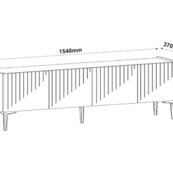 Meuble TV Oppdal à 2 Portes Avec Espace De Rangement 45 X 154 X 37 Cm Effet Chêne / Marbre Noir [en.casa] -Pas Cher Mobiliora Magasin meuble tv 10000849
