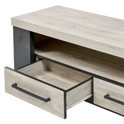 HERACLES - Meuble TV 1 Niche 2 Tiroirs Imitation Bois 9 HERACLES - Meuble TV 1 Niche 2 Tiroirs Imitation Bois -Pas Cher Mobiliora Magasin meuble tv 10001685