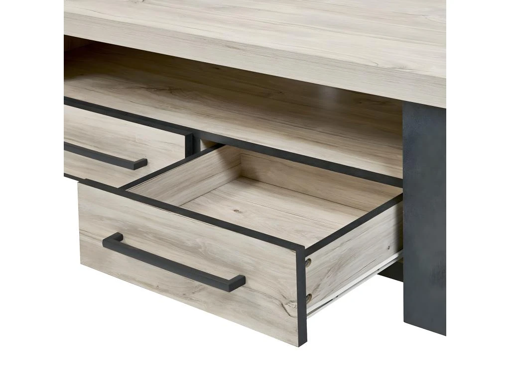 HERACLES - Meuble TV 1 Niche 2 Tiroirs Imitation Bois 7 HERACLES - Meuble TV 1 Niche 2 Tiroirs Imitation Bois â Image 5