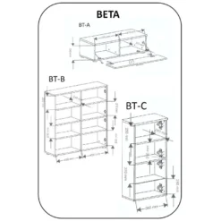 Ensemble De Meubles, Meuble TV, Ilumin. LED, Noir Laque/Blanc Mate, 300x189x42cm 10 Ensemble De Meubles, Meuble TV, Ilumin. LED, Noir Laque/Blanc Mate, 300x189x42cm -Pas Cher Mobiliora Magasin meuble tv 10001891