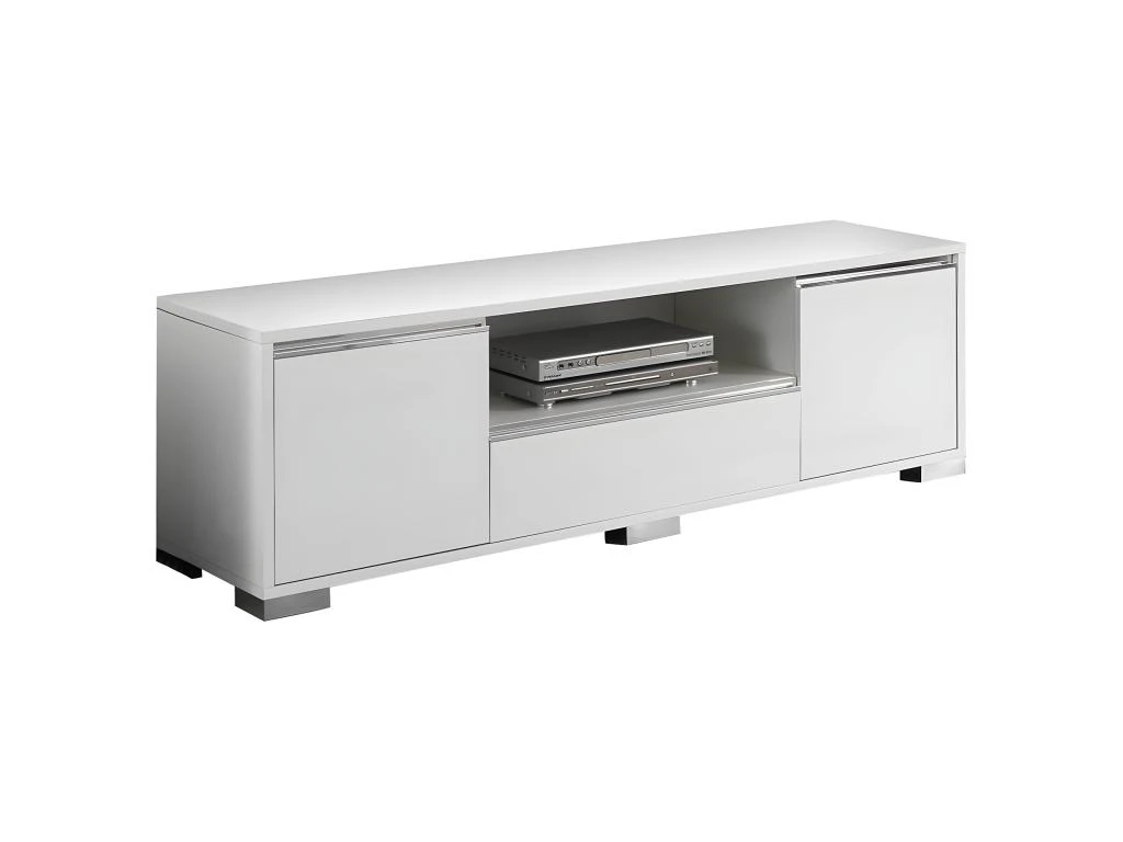 BERGEN - Meuble TV 2 Portes 1 Tiroir Coloris Blanc 3 BERGEN - Meuble TV 2 Portes 1 Tiroir Coloris Blanc