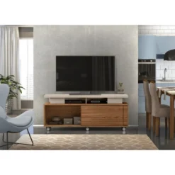 Meuble TV 150 Cm 60 Pouces Chêne Et Taupe -Pas Cher Mobiliora Magasin meuble tv 10002459