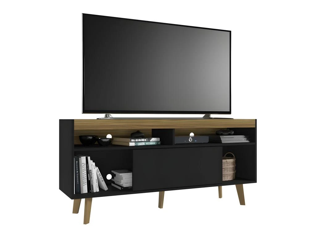 Meuble TV 55 Pouces Maxi Noir Et Chêne NOAH 3 Meuble TV 55 Pouces Maxi Noir Et Chêne NOAH