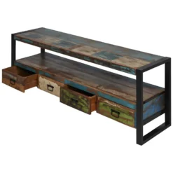 KALI - Meuble TV Bois Recyclé Et Métal Noir 10 KALI - Meuble TV Bois Recyclé Et Métal Noir -Pas Cher Mobiliora Magasin meuble tv 10003213