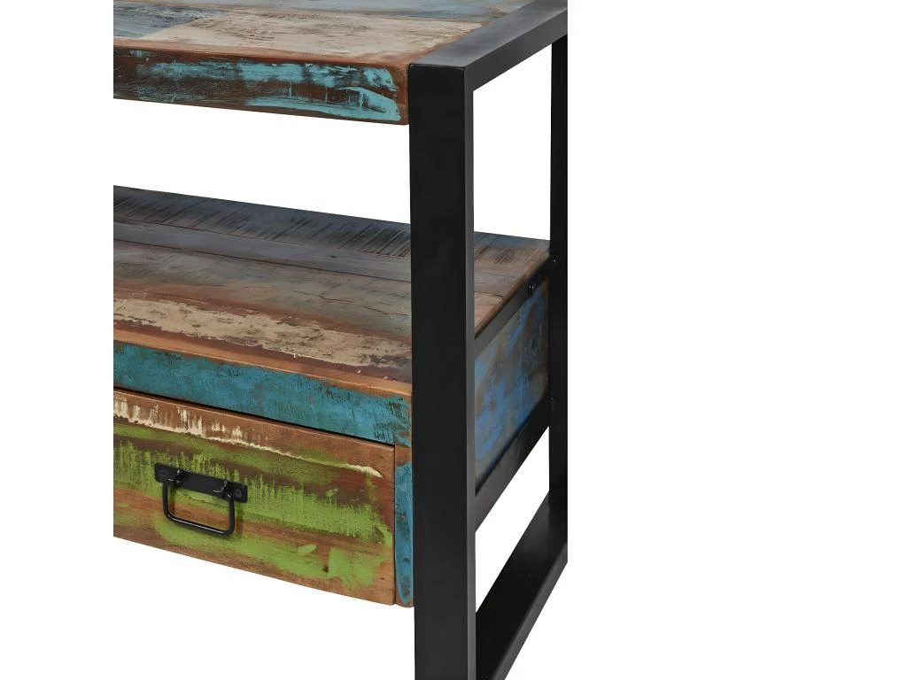 KALI - Meuble TV Bois Recyclé Et Métal Noir 7 KALI - Meuble TV Bois Recyclé Et Métal Noir – Image 5