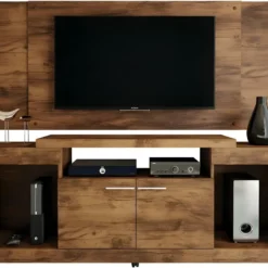 Meuble TV Mural 55 Pouces Noyer
