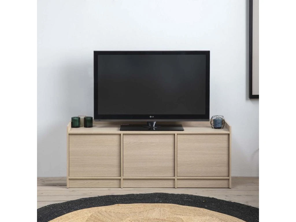 Meuble TV Moscú Avec 3 Portes, Couleur Chêne, 139 Cm 6 Meuble TV Moscú Avec 3 Portes, Couleur Chêne, 139 Cm – Image 4