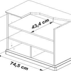 Meuble TV Merisier 2 Tiroirs Roulettes -Pas Cher Mobiliora Magasin meuble tv 10003837