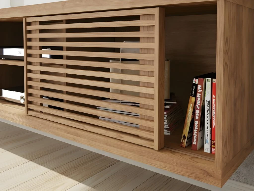 Meuble TV 50 Pouces 1 Porte Coulissante 3 Niches 4 Meuble TV 50 Pouces 1 Porte Coulissante 3 Niches â Image 2