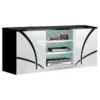 ALYSSA - Meuble TV 2 Portes Laqué Brillant Noir Et Blanc 2 ALYSSA - Meuble TV 2 Portes Laqué Brillant Noir Et Blanc -Pas Cher Mobiliora Magasin meuble tv 10008675