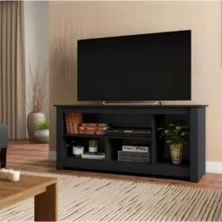 Meuble TV 55 Pouces Maxi Noir 4 Niches 9 Meuble TV 55 Pouces Maxi Noir 4 Niches -Pas Cher Mobiliora Magasin meuble tv 10008749