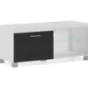 Meuble TV LED, Salon-Sejour, Blanc Et Noir Laque, 100x40x42cm -Pas Cher Mobiliora Magasin meuble tv 10008769