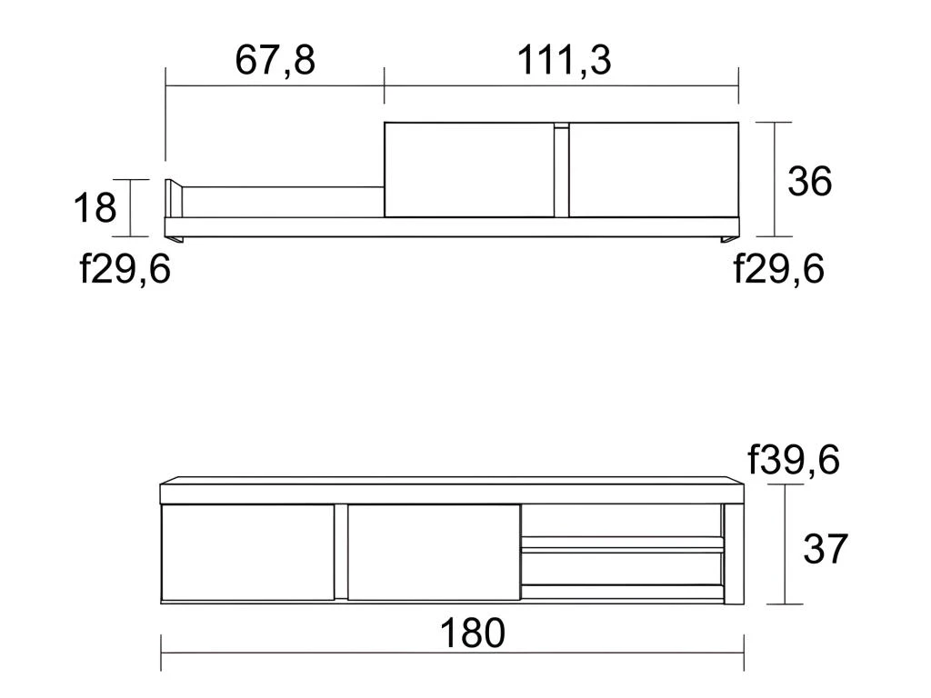 Salon IDEM "Naturale" - Ensemble De Meubles - Meuble Bas TV - Chêne/Noir - 200x180x40cm 6 Salon IDEM "Naturale" - Ensemble De Meubles - Meuble Bas TV - Chêne/Noir - 200x180x40cm – Image 4