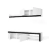 Salon IDEM "Blanco" - Ensemble De Meubles - Meuble Bas TV - Blanc/Noir - 200x180x40cm 2 Salon IDEM "Blanco" - Ensemble De Meubles - Meuble Bas TV - Blanc/Noir - 200x180x40cm -Pas Cher Mobiliora Magasin meuble tv 10478693