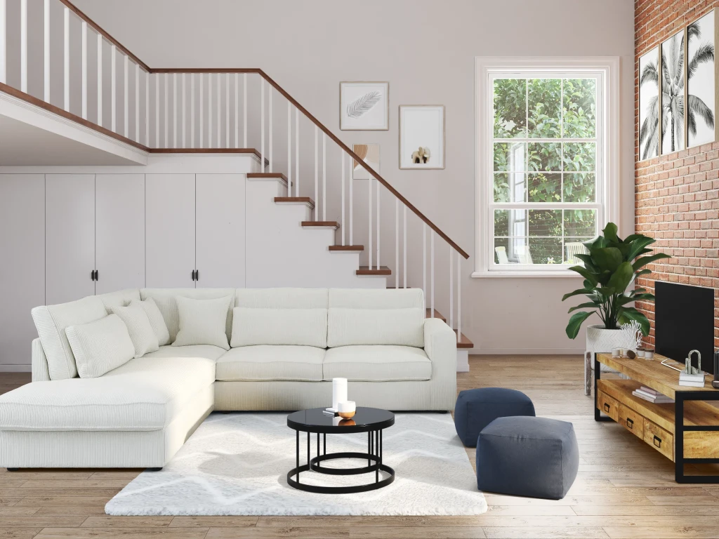 Meuble TV Avec 3 Tiroirs Et 1 Niche En Bois De Manguier Et Métal Noir - Naturel Clair - HARLEM 7 Meuble TV Avec 3 Tiroirs Et 1 Niche En Bois De Manguier Et Métal Noir - Naturel Clair - HARLEM – Image 5