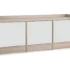 Meuble TV Moscú Avec 3 Portes, Couleur Chêne/Blanc, 139 Cm