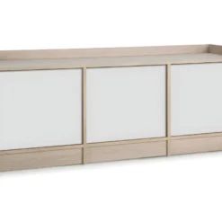 Meuble TV Moscú Avec 3 Portes, Couleur Chêne/Blanc, 139 Cm
