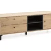 Meuble TV Javea 2 Tiroirs Et 1 Porte, Couleur Bois Et Noir, 136,5 Cm (Largeur) -Pas Cher Mobiliora Magasin meuble tv 10761145