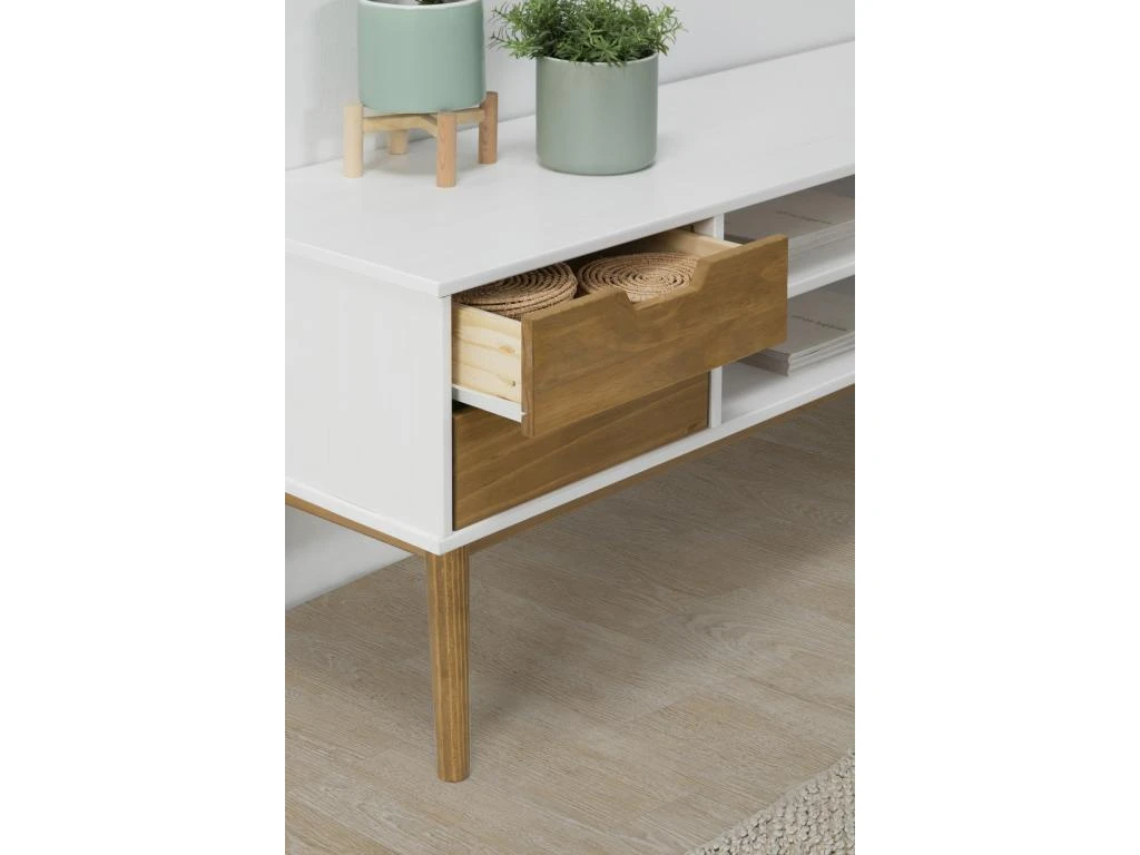 Meuble TV Java 1 Porte Et 2 Tiroir Colour Blanc, 140 Cm 7 Meuble TV Java 1 Porte Et 2 Tiroir Colour Blanc, 140 Cm – Image 5