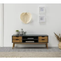 Meuble TV Java 1 Porte Et 2 Tiroir Colour Gris, 140 Cm -Pas Cher Mobiliora Magasin meuble tv 10762045