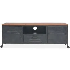 Meuble Télé Buffet Tv Télévision Design Pratique 120 Cm Noir 2502045 -Pas Cher Mobiliora Magasin meuble tv 10767735