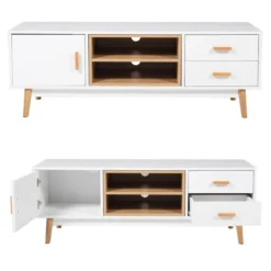Meuble TV ROSS Blanc - HAPPY GARDEN -Pas Cher Mobiliora Magasin meuble tv 10781121