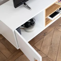 Meuble TV ROSS Blanc - HAPPY GARDEN -Pas Cher Mobiliora Magasin meuble tv 10781127