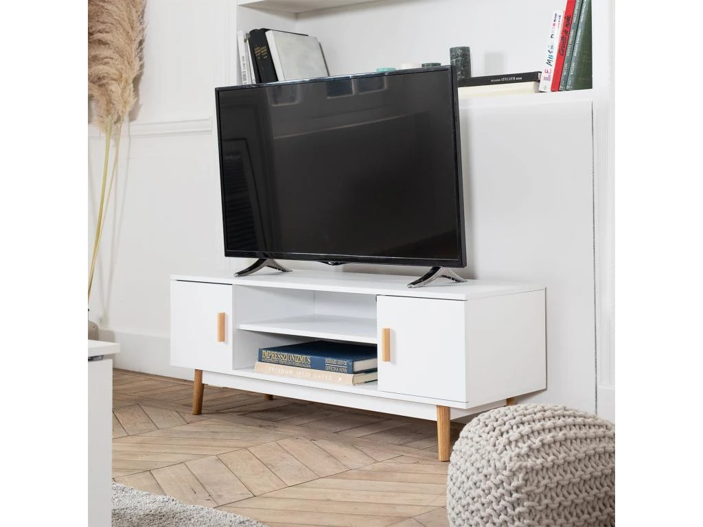 Meuble TV JOEY Blanc - HAPPY GARDEN 3 Meuble TV JOEY Blanc - HAPPY GARDEN