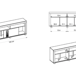 Meuble TV 65 Pouces Maxi Chêne Et Blanc 11 Meuble TV 65 Pouces Maxi Chêne Et Blanc -Pas Cher Mobiliora Magasin meuble tv 10789191