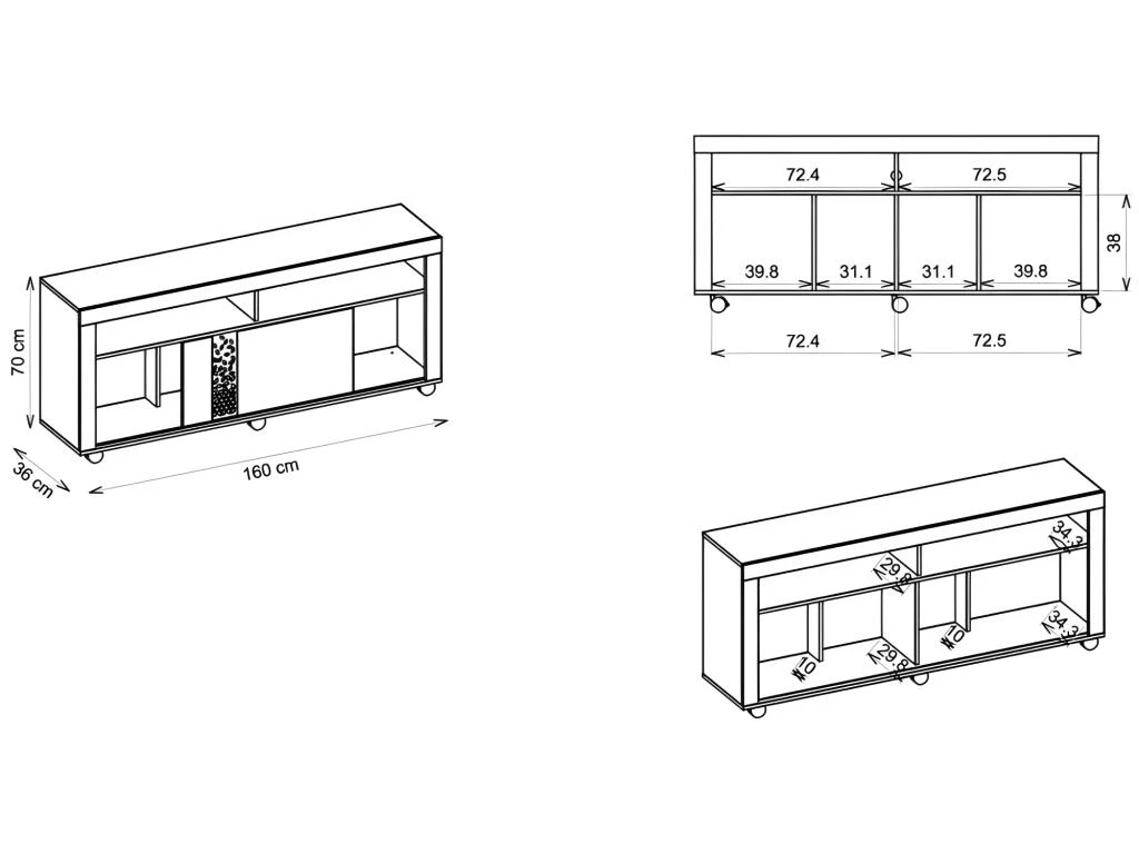 Meuble TV 65 Pouces Maxi Chêne Et Blanc 7 Meuble TV 65 Pouces Maxi Chêne Et Blanc – Image 5