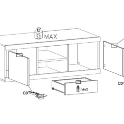 Meuble TV Avec 2 Portes, 1 Tiroir Et 1 Niche - Naturel Et Blanc Laqué - EVOLIA 10 Meuble TV Avec 2 Portes, 1 Tiroir Et 1 Niche - Naturel Et Blanc Laqué - EVOLIA -Pas Cher Mobiliora Magasin meuble tv 10790889