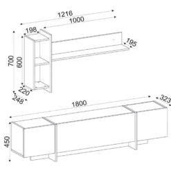 Ensemble TV Avec Rangements - Effet Marbre Noir, Naturel Foncé Et Doré - CADEBA II 15 Ensemble TV Avec Rangements - Effet Marbre Noir, Naturel Foncé Et Doré - CADEBA II -Pas Cher Mobiliora Magasin meuble tv 10873509