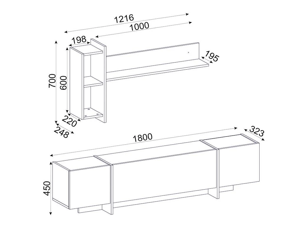 Ensemble TV Avec Rangements - Effet Marbre Noir, Naturel Foncé Et Doré - CADEBA II 9 Ensemble TV Avec Rangements - Effet Marbre Noir, Naturel Foncé Et Doré - CADEBA II – Image 7