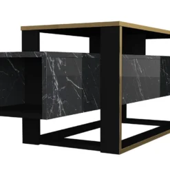 Meuble TV Avec 2 Niches - Effet Marbre Noir Et Doré - COMEBI II 12 Meuble TV Avec 2 Niches - Effet Marbre Noir Et Doré - COMEBI II -Pas Cher Mobiliora Magasin meuble tv 10873521