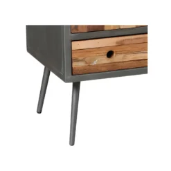 Meuble TV 4 Tiroirs 1 Porte Bois Massif Patchwork - ANZIA -Pas Cher Mobiliora Magasin meuble tv 11125829