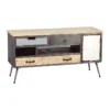 Meuble TV 1 Porte 4 Tiroirs Bois/Métal - SUPPLY