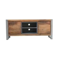 Meuble TV 2 Portes 2 Niches Bois/Metal - JINK