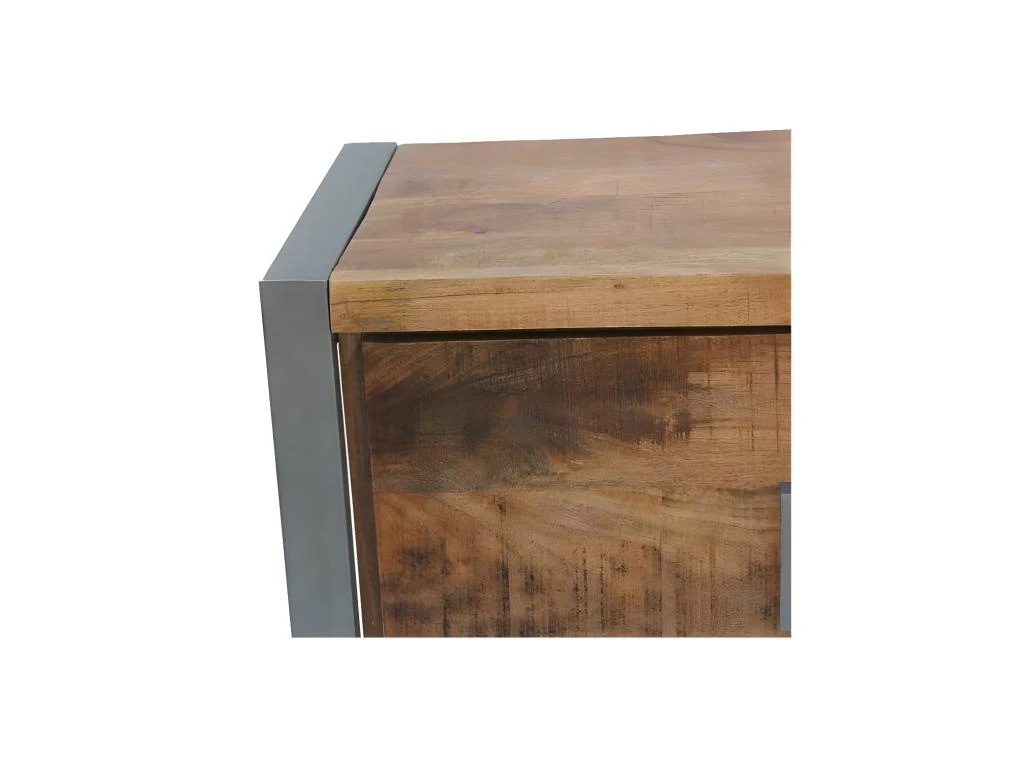 Meuble TV 2 Portes 2 Niches Bois/Metal - JINK 7 Meuble TV 2 Portes 2 Niches Bois/Metal - JINK â Image 5