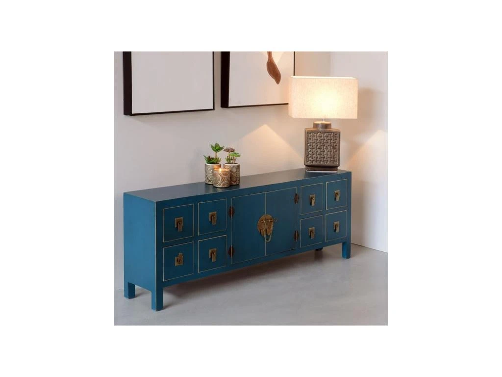 Dos De Canapé Bleu Meuble Chinois - PEKIN 4 Dos De Canapé Bleu Meuble Chinois - PEKIN – Image 2