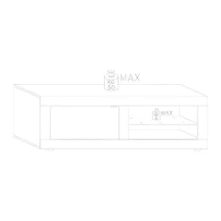 Meuble TV 1 Porte 2 Niches Blanc Laqué Brillant à LEDs - MATERA -Pas Cher Mobiliora Magasin meuble tv 11126649