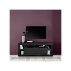 Meuble TV 1 Abattant Noir Cendré - RAVENNE 11 Meuble TV 1 Abattant Noir Cendré - RAVENNE -Pas Cher Mobiliora Magasin meuble tv 11127449